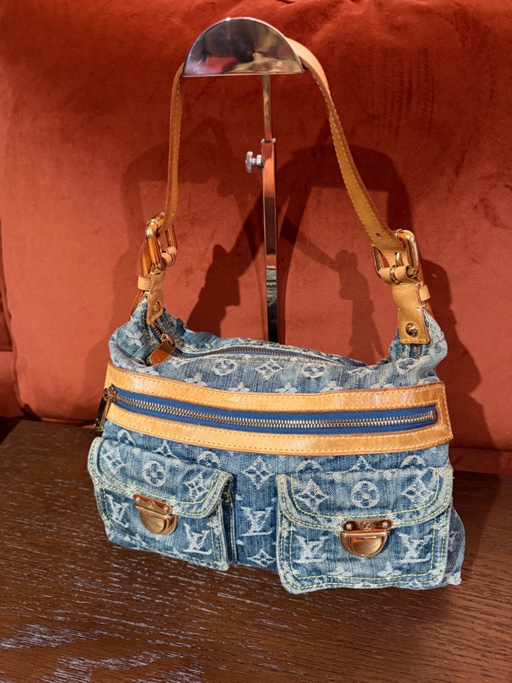 Louis Vuitton Monogram Denim Baggy Denim Shoulder Bag